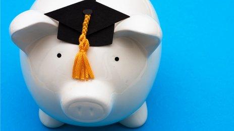 Piggy bank with a mortar board