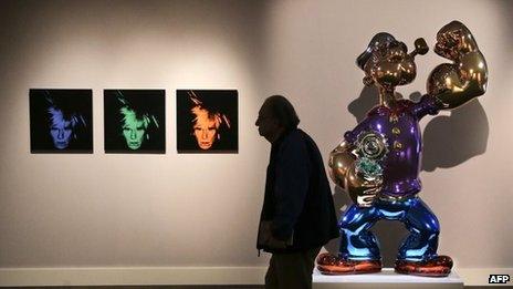 Works by Warhol and Jeff Koons