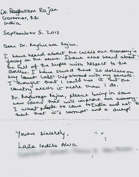 Laila's letter to Raghuram Rajan