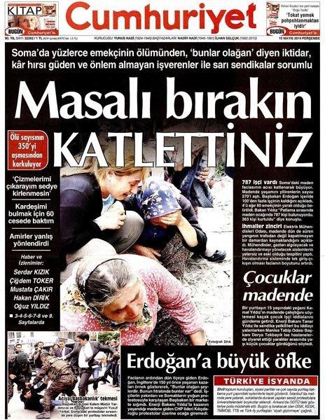 Cumhuriyet front page