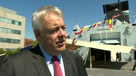 First Minister Carwyn Jones on HMS Dragon