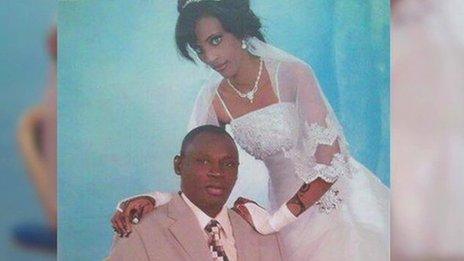 Meriam Yehya Ibrahim Ishag pictured on her wedding day with her husband