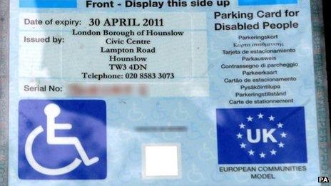 Disabled parking badge