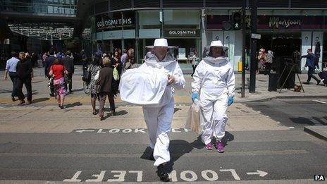 Beekeepers in Victoria Street, central London