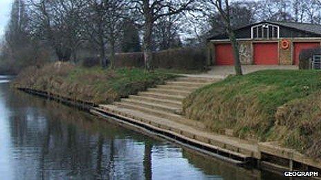 River Ouse near St Peter's School playing fields, York