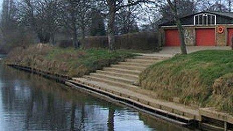 River Ouse near St Peter's School playing fields, York