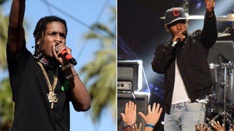 ASAP Rocky and Kendrick Lamar split image (left to right)