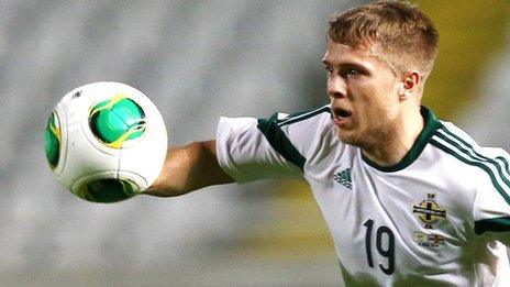 Jamie Ward in action for Northern Ireland