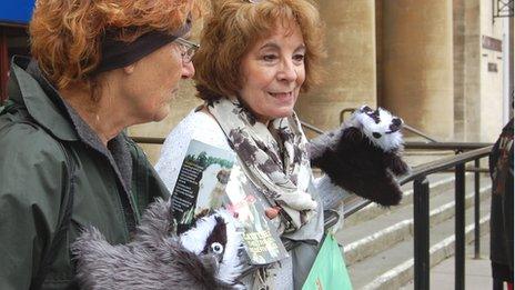 Walkers gather in Gloucester for the start of The Great Badger Trail