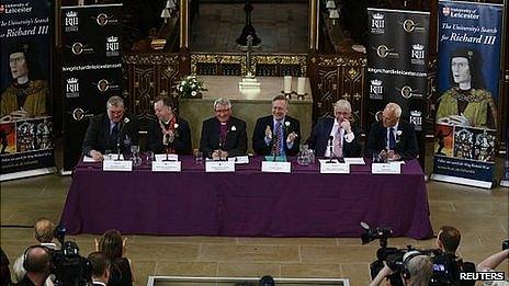 Press conference at Leicester cathedral