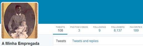 A screengrab of the @aminhaempregada Twitter account