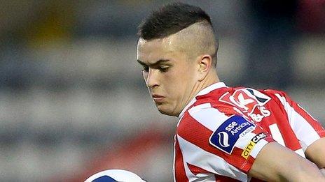 Michael Duffy scored for Derry City against Drogheda United