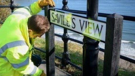 Savile street sign in Scarborough