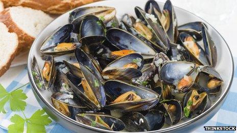 Plate of mussels