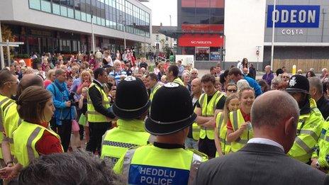 Crowds in Llanelli