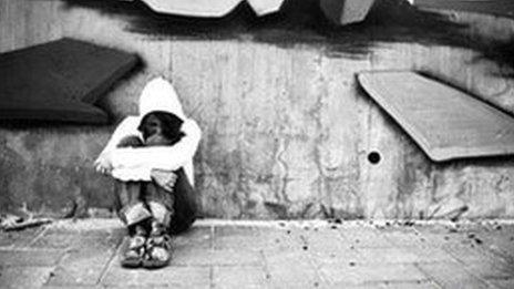 Girl sitting on the floor