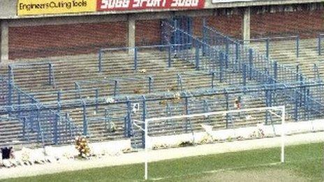 Terraces on the Leppings Lane end