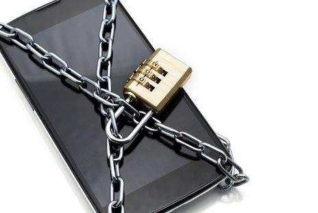 Mobile phone with padlock