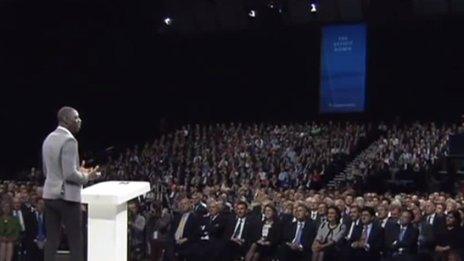 Jermaine Hagan addressing the 2013 Conservative Party conference