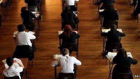 Pupils sitting an exam