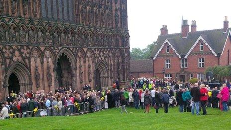 Thousands of people gathered to pay their respects