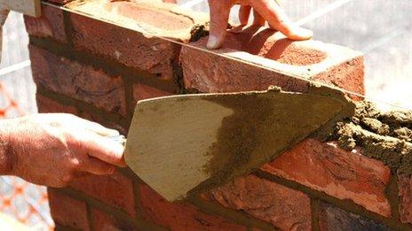 Bricklayer at work