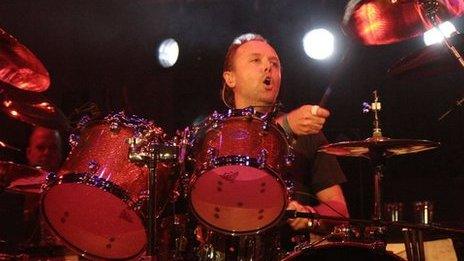 Lars Ulrich on stage at the BBC Radio Theatre