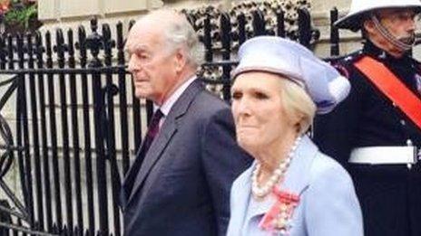 Mary Berry leaves the Guildhall on the day she is given the freedom of the city