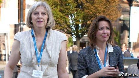 Theresa May and Fiona Cunningham