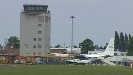 Cambridge Airport control tower