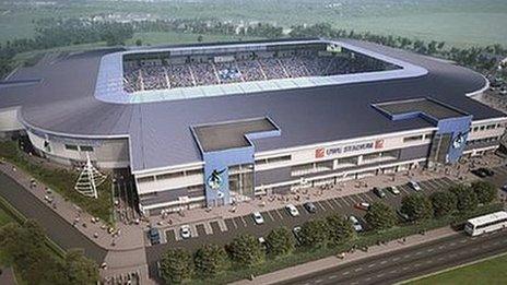 Bristol Rovers proposed new stadium from above