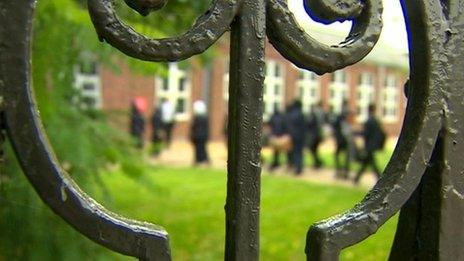 Schools seen through gates