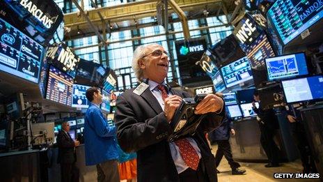 A trader on a stock market floor