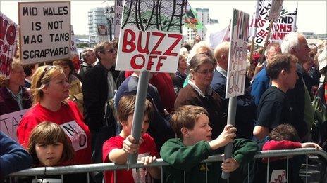 Protest in Cardiff Bay