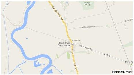 Map showing Marton, Lincolnshire