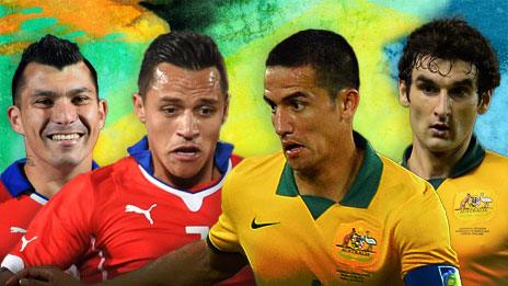 Gary Medel, Alexis Sanchez, Tim Cahill, Mile Jedinak