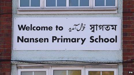 Welcome sign outside Nansen School