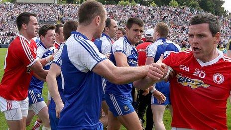 Tempers frayed at the end of the Ulster Championship game between Monaghan and Tyrone