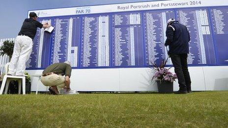 Royal Portrush scoreboard
