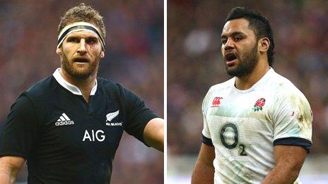 New Zealand number eight Kieran Read and England counterpart Billy Vunipola