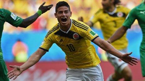 James Rodriguez celebrates