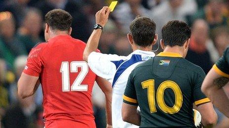 Jamie Roberts is sin-binned in Durban