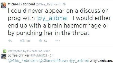 Michael Fabricant posted the remark on Twitter