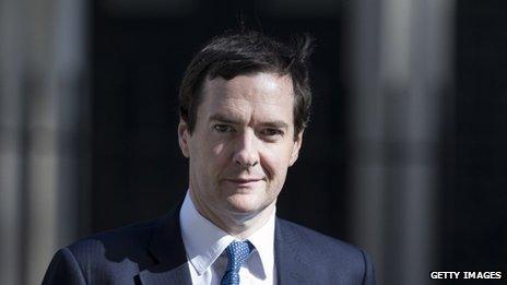 Chancellor of the Exchequer George Osborne outside Number 11 Downing Street