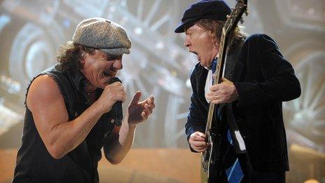 Brian Johnson and Angus Young