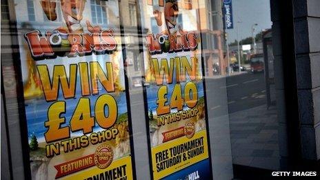 A betting shop window