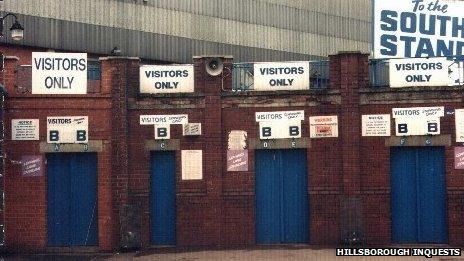 Turnstiles at the Hillsborough stadium