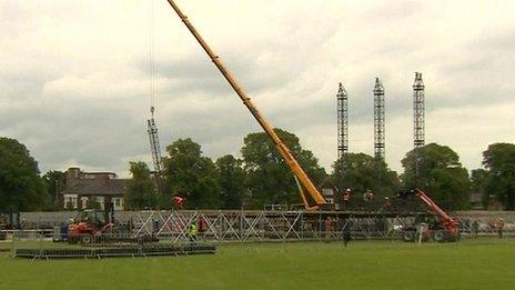 Kasabian stage in Victoria Park