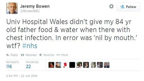 Jeremy Bowen's tweet