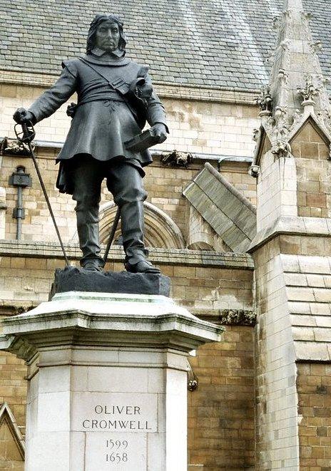 Statue of Oliver Cromwell outside Parliament